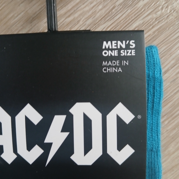 AC/DC Men's Socks Official Merchandise US 7-12 New Turquoise Blue Black - Picture 4 of 9